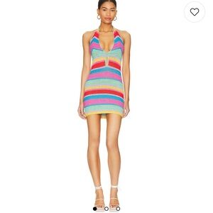 More To Come Colorful Crochet Mini Dress